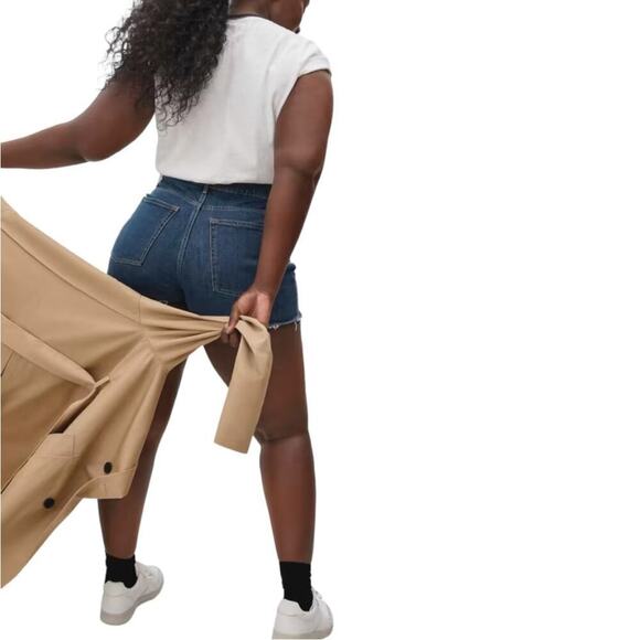 New Everlane The Way-High Denim Short High Rise Raw Hem Organic Cotton Size 31 - Picture 14 of 14